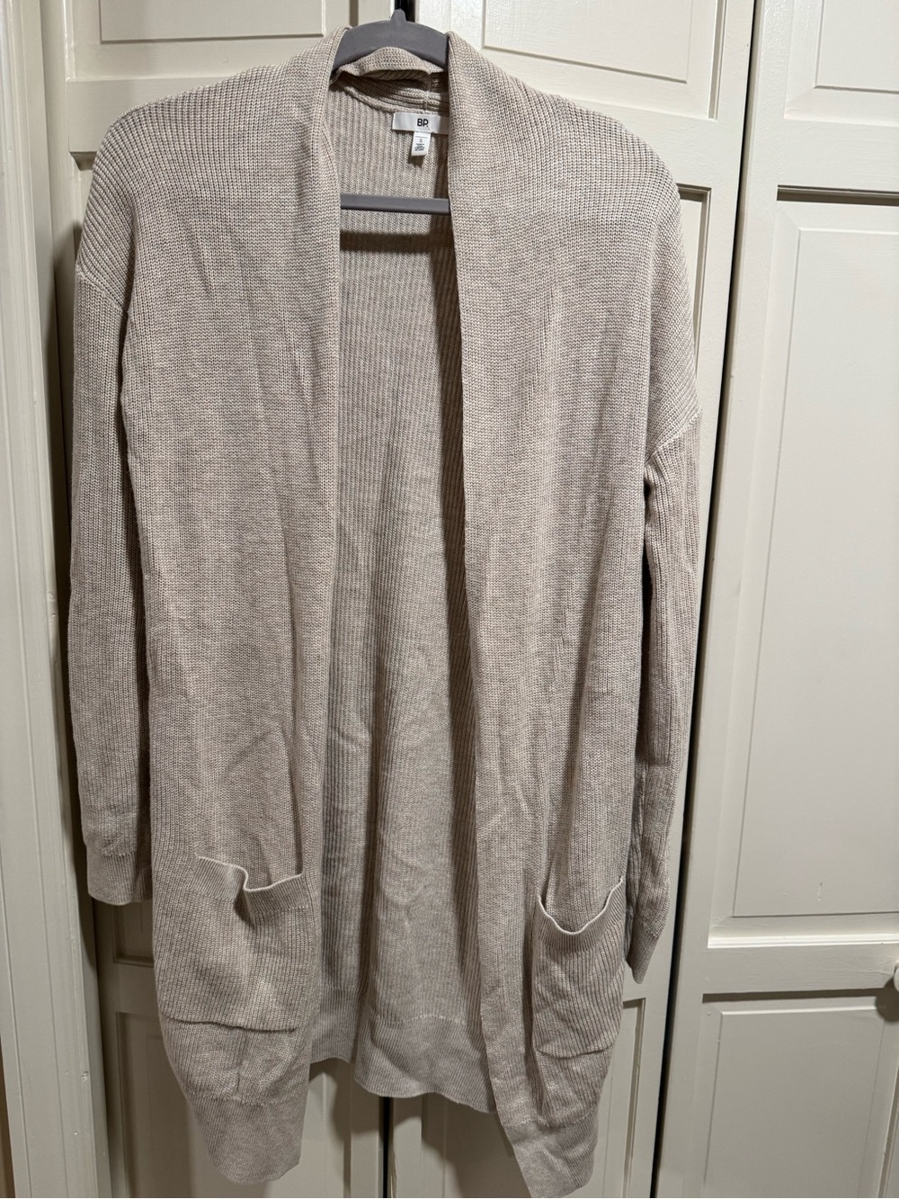 bp Light Beige Open-Front Knit Cardigan